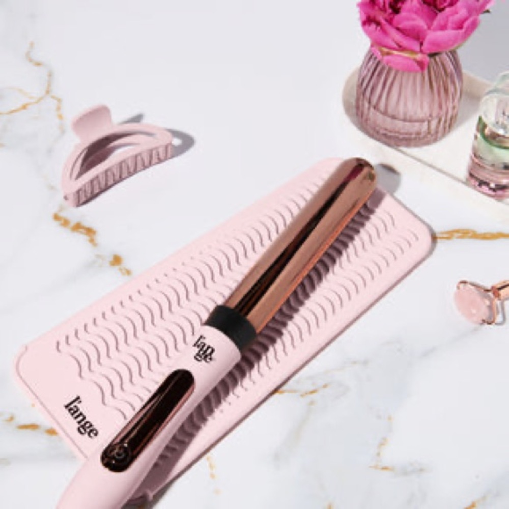 L'ange Combo Deal Pink & Rose Gold Hair Styling Wand plus L’ange Heat Protector